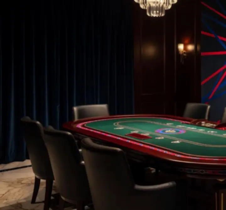 Équipe événementielle préparant un concept poker sur mesure dans un décor premium